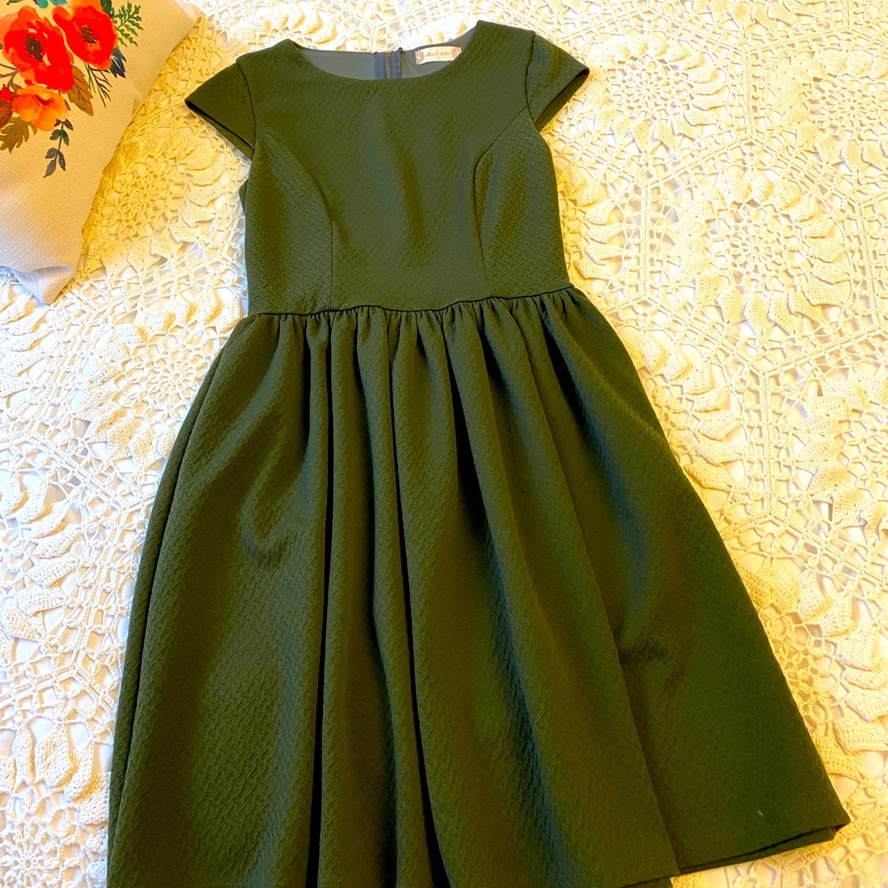 Olive knit dress